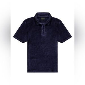Goodlife Men’s Velour Polo Shirt in Midnight Navy Blue Size XXL